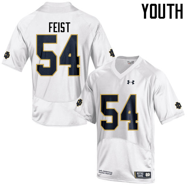 Youth #54 Lincoln Feist Notre Dame Fighting Irish College Football Jerseys-White - Click Image to Close
